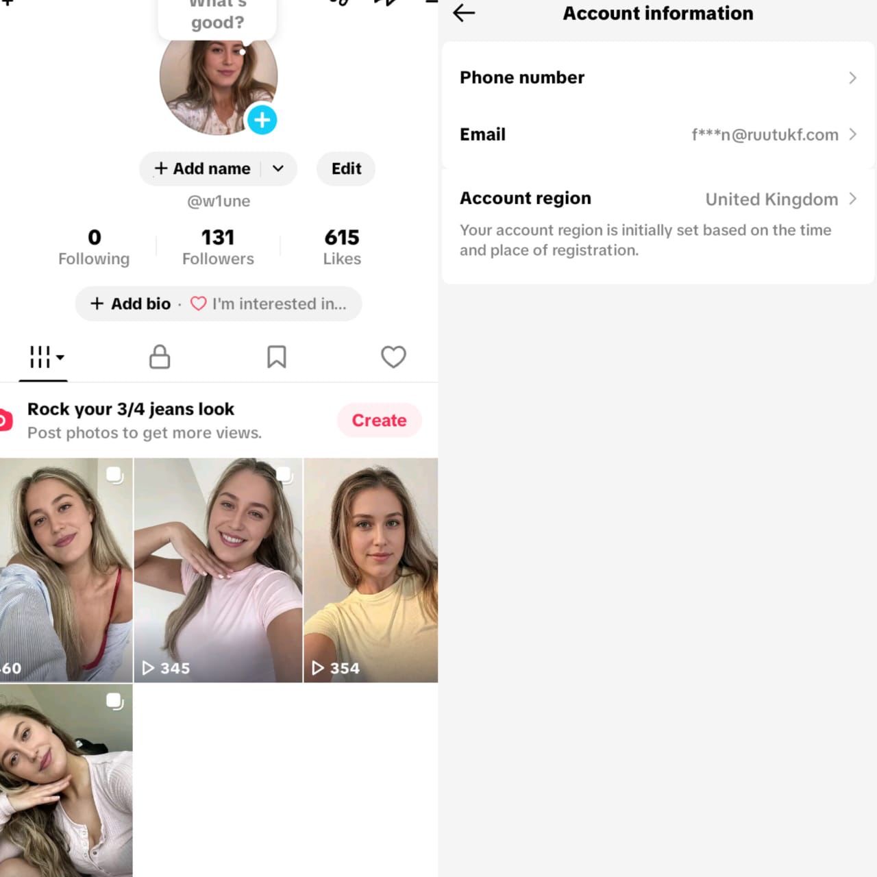tiktok account